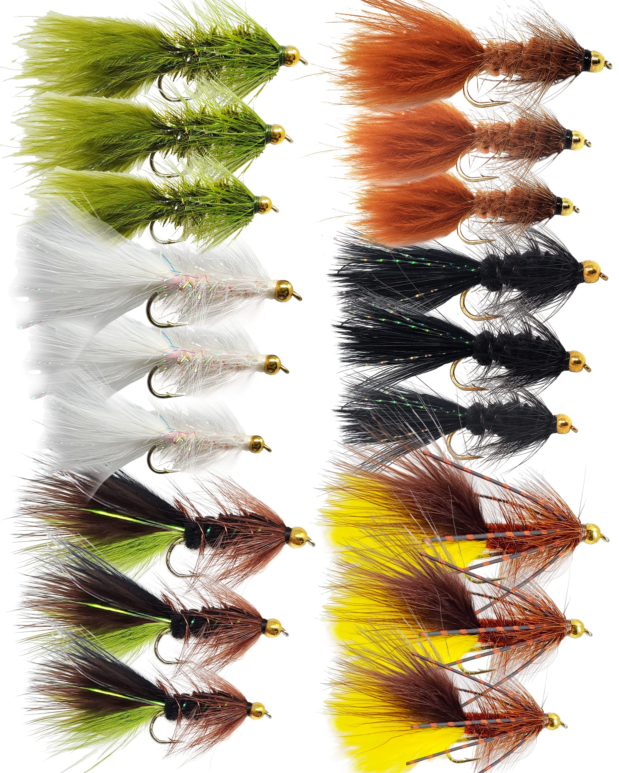 Premium Woolly Bugger Flies for Trout Fishing - Assorted Streamer Fly Set | Perfect for Freshwater Fly Fishing, Bass & Panfish | Ideal for Rivers, Lakes & Streams