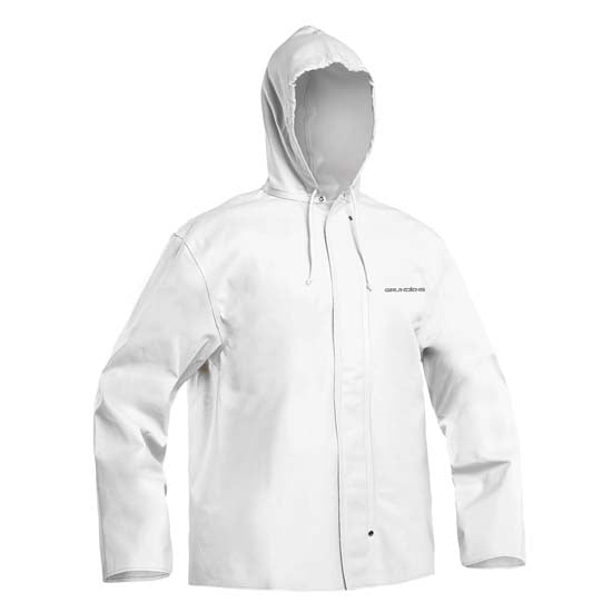 Grunden's Clipper PVC Medium Weight Waterproof Rain Jacket for Men & Women - Fishing, Hiking, Outdoor Work & Bad Weather Protection
