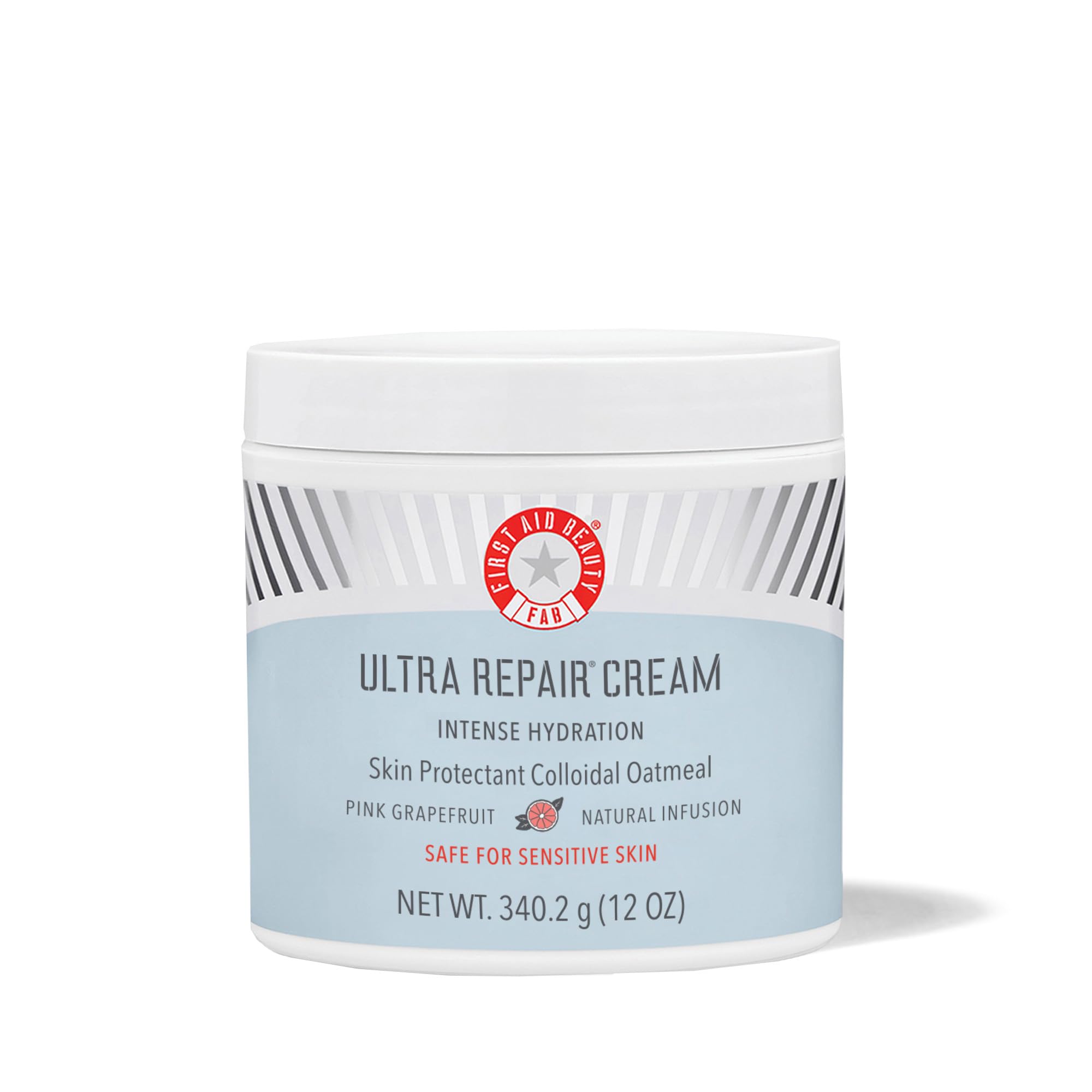 First Aid Beauty Ultra Repair Cream - Intense Hydration Colloidal Oatmeal Moisturizer for Face & Body | Strengthens Skin Barrier in 7 Days | Eczema Relief | Grapefruit Scent | 12 oz | Perfect for Dry Skin, Sensitive Skin & Winter Care