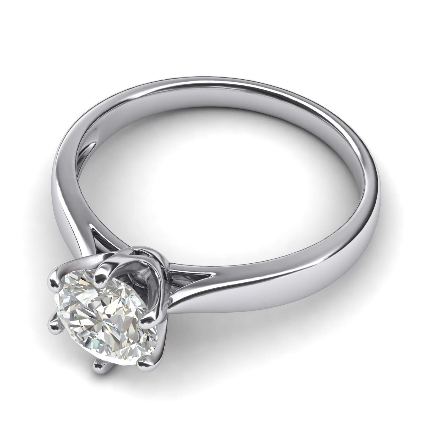 10K White Gold 2.0 CT Simulated Diamond Engagement Ring - Classic 6-Prong Solitaire Bridal Wedding Band for Women, Perfect for Proposals, Anniversaries & Special Occasions