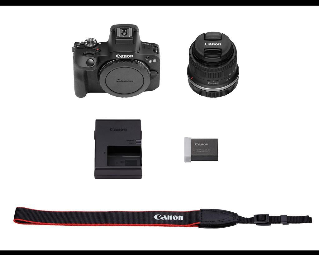 Canon EOS R100 Mirrorless Camera with RF-S 18-45mm f/4.5-6.3 IS STM Lens Kit - Perfect for Vlogging, Travel Photography & Content Creation