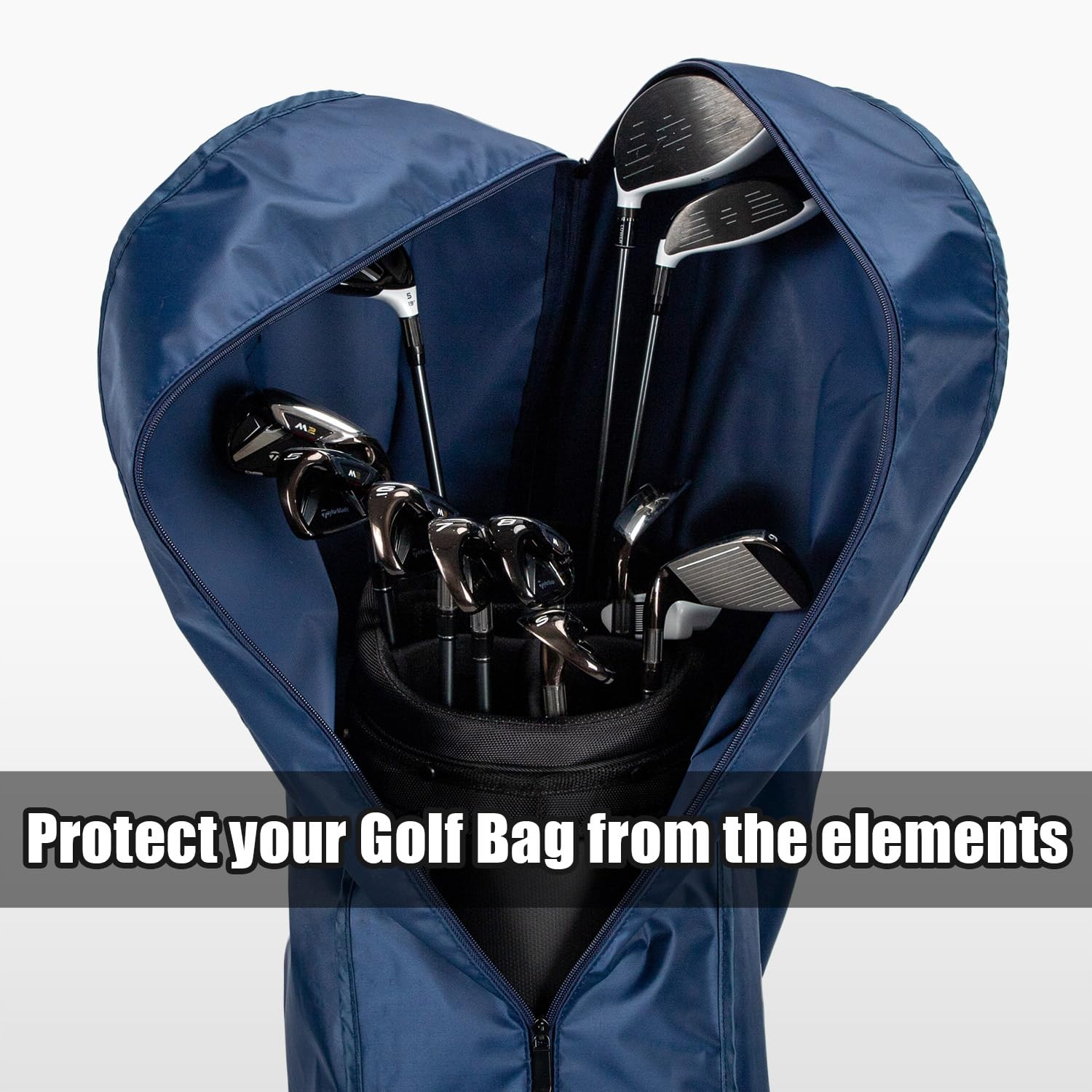 Waterproof Golf Bag Travel Rain Cover - 300D PVC Durable & Lightweight Golf Club Bag Protector for All Weather Conditions - Perfect for Travel, Storage & Outdoor Golfing