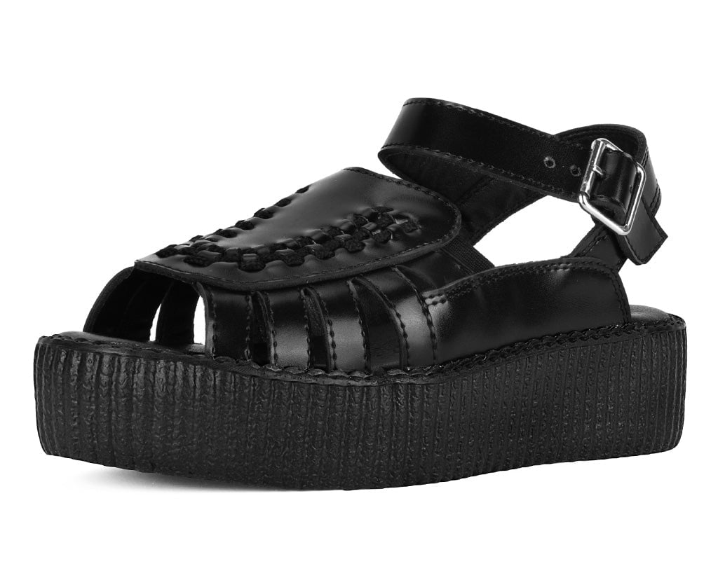 Black Leather Interlace Viva Mondo Sandals for Women - Comfortable Summer Casual Shoes | Perfect for Beach, Vacation & Everyday Wear