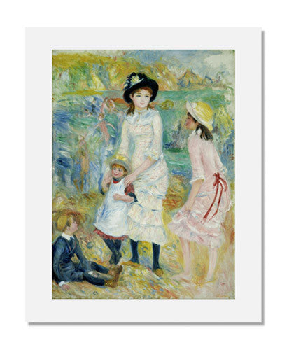Pierre Auguste Renoir 'Children on the Seashore, Guernsey' Art Print - Famous Impressionist Painting Reproduction for Home & Office Decor - Perfect for Living Rooms, Bedrooms & Art Galleries