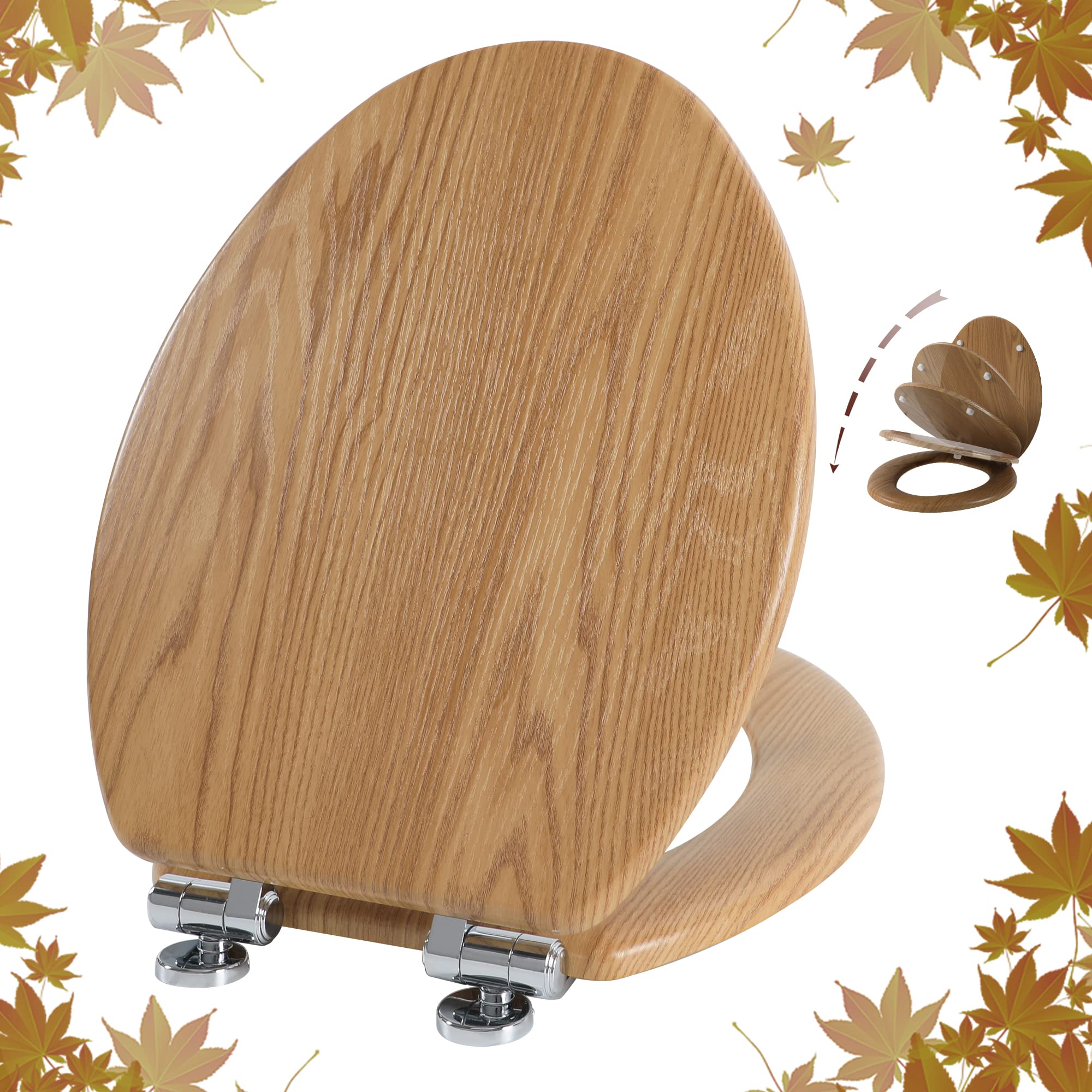 Premium Elongated Toilet Seat - Soft Close Hinges, Quick Release & Easy Installation - Molded Wood Durable Design for Bathroom Comfort - Ideal for Home, Office & Commercial Use