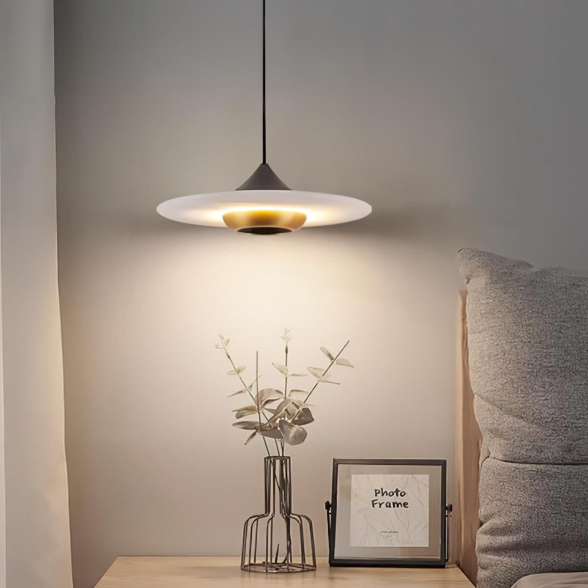 Modern UFO Flying Saucer Marble Pendant Light - Elegant Hanging Ceiling Lamp for Living Room, Dining Room, and Bedroom Decor