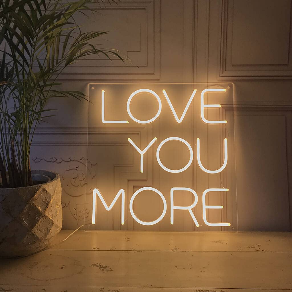 15x15 Inch Vivid LED Neon Sign - 'Love You More Beer' Super Bright Wall Decor Light for Home Bar, Man Cave & Game Room | LYM04