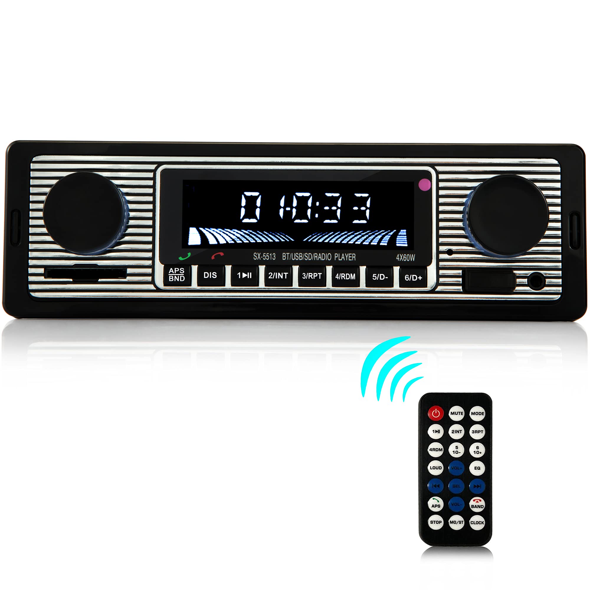 iFreGo 1 DIN Bluetooth 5.0 Car Stereo with Hands-Free Calling - FM Radio, USB/AUX/SD/TF/MP3 Support for iOS/Android - Compatible with 9-12V Vehicles | Perfect for Commuting, Road Trips & Music Lovers