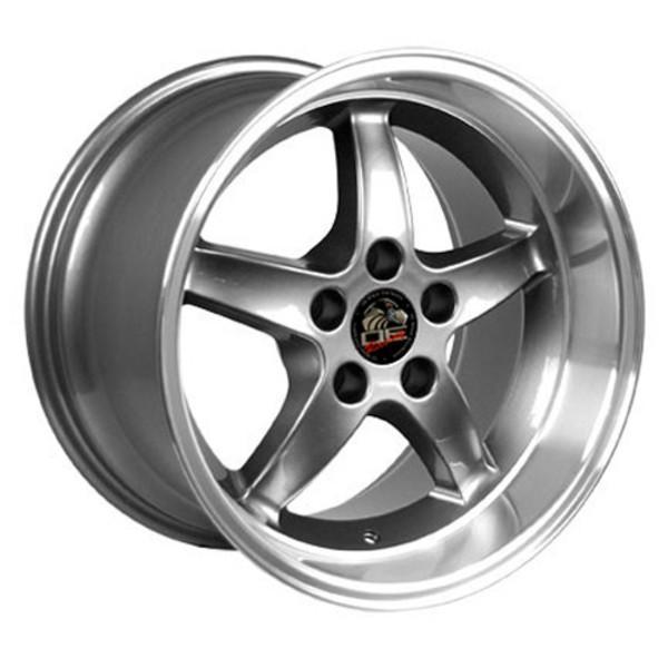 17 Inch Gunmetal Machined Lip Rear Wheel Replacement for Ford Mustang | Replica Rim 8181905 | Perfect for Performance Upgrades & Custom Car Builds