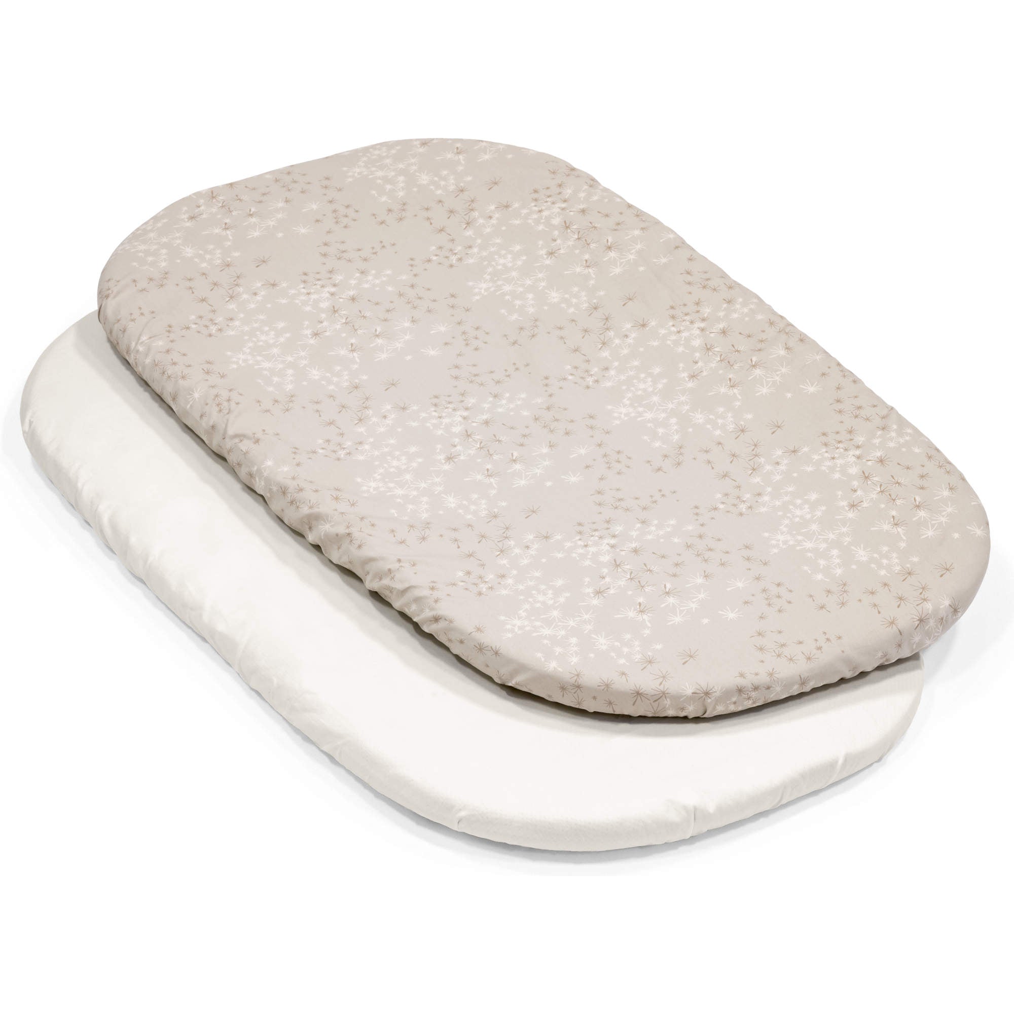 Stokke Snoozi Fitted Crib Sheet 2 Pack - Soft Organic Cotton Baby Bassinet Sheets for Newborns - Perfect for Nursery, Daycare & Travel