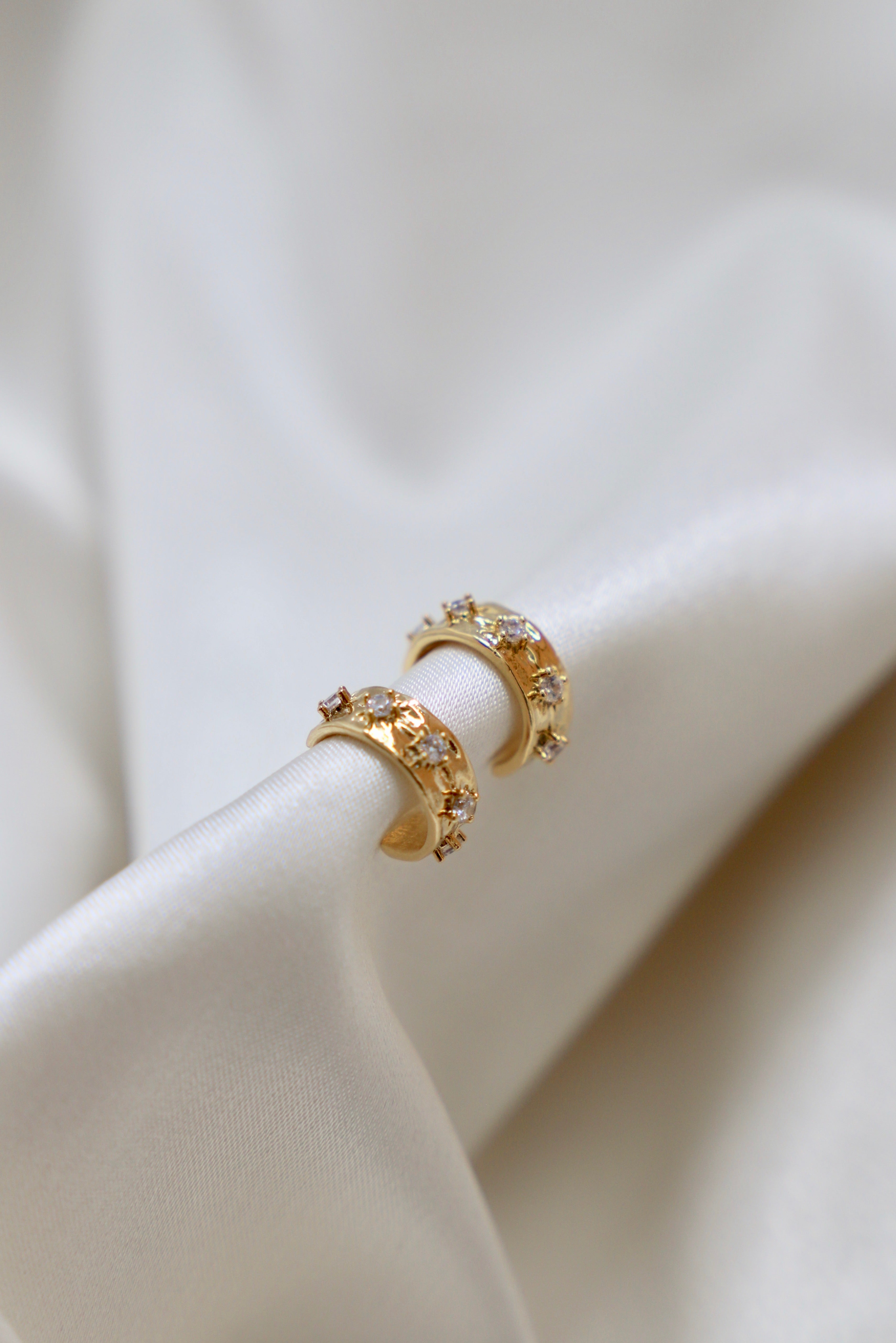 CZ Star Thick Hoops Earrings for Women - 925 Sterling Silver Chunky Hoop Earrings for Everyday Wear & Special Occasions