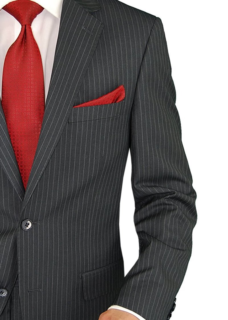 Salvatore Exte Men's Slim Fit Two-Button Suit Set - Striped Jacket & Flat Front Pants for Business, Wedding & Formal Events | Premium 2-Piece Suit for Office Wear & Special Occasions