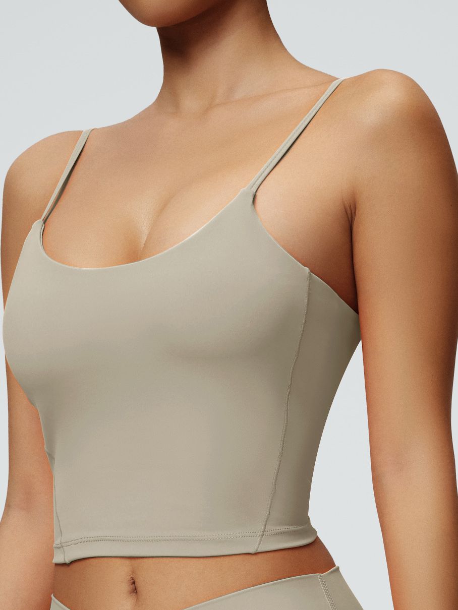 ZASUWA Women's U Neck Backless Adjustable Strap Solid Color Sports Bra - Perfect for Yoga, Gym & Running Workouts