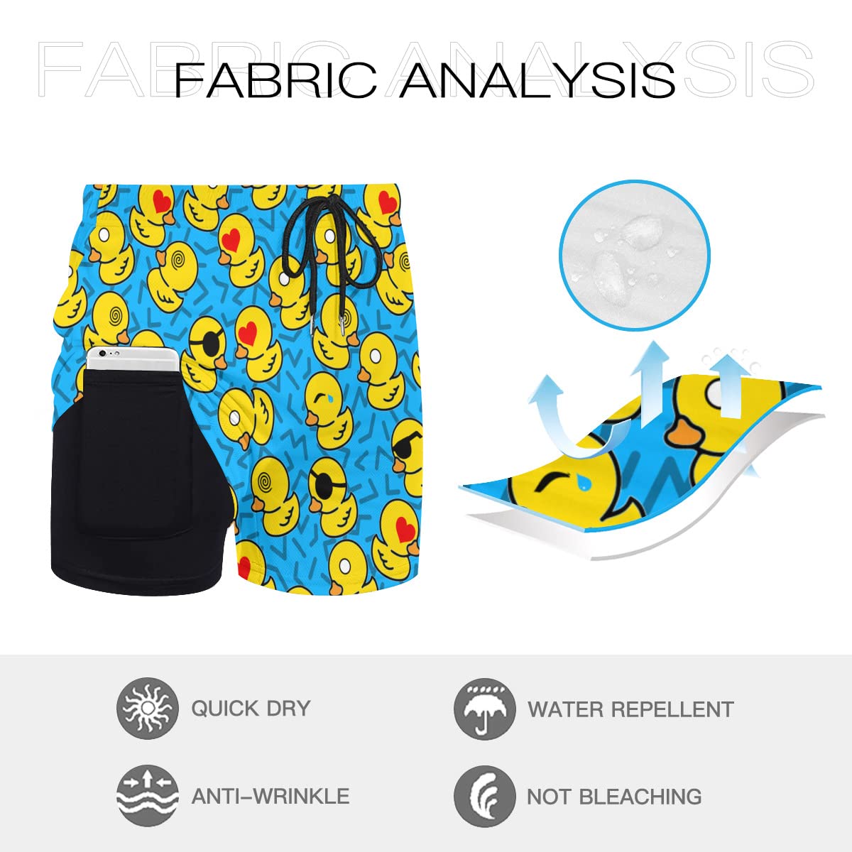 **WDPSUXIN Men's Quick Dry Swim Trunks - Sunflower Print Beach Shorts with Compression Liner & Pockets for Swimming, Running & Workout**    *(Use: Perfect for beach vacations, pool parties, gym workouts, and outdoor running.)*