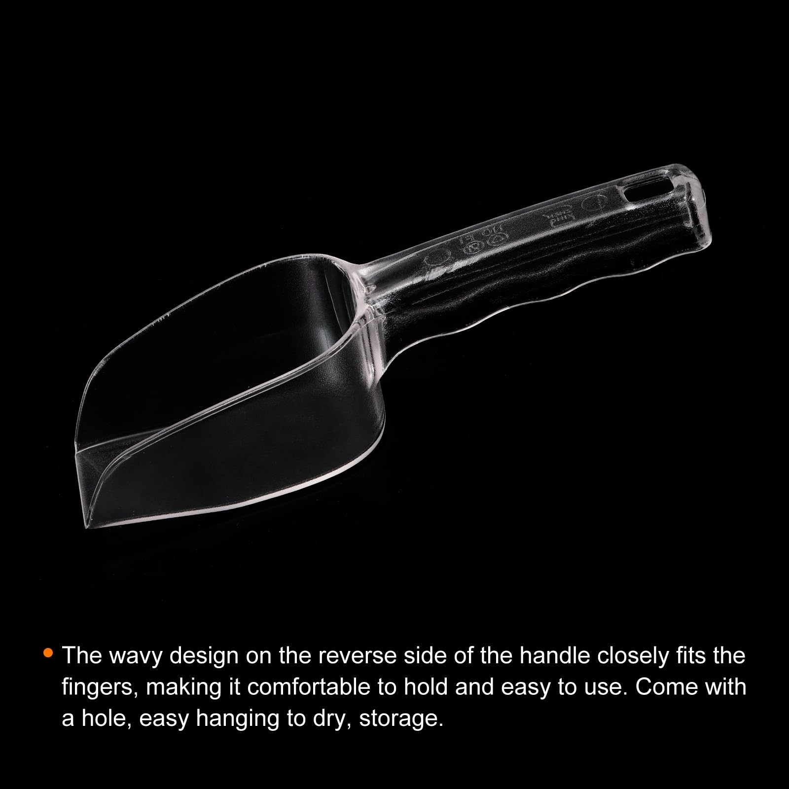 PATIKIL 2 Pack Ice Scoop - Durable PC Plastic Small Ice Maker Shovel for Kitchen, Flour, Cereal & Sugar - Clear Utility Handle Scoop for Home, Bars & Restaurants