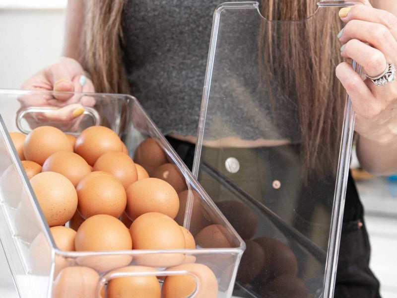 Egg Storage Container - Stackable Plastic Egg Holder for Refrigerator - Perfect for Kitchen Organization & Fresh Egg Storage