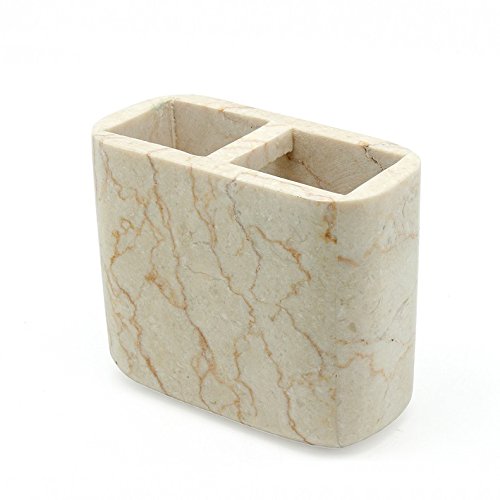 Elegant Champagne Marble Toothbrush Holder for Bathroom & SPA - Stylish Organizer for Brushes, Razors, and Beauty Tools | Perfect for Modern Home, Guest Bathroom, and Luxury Spa Decor