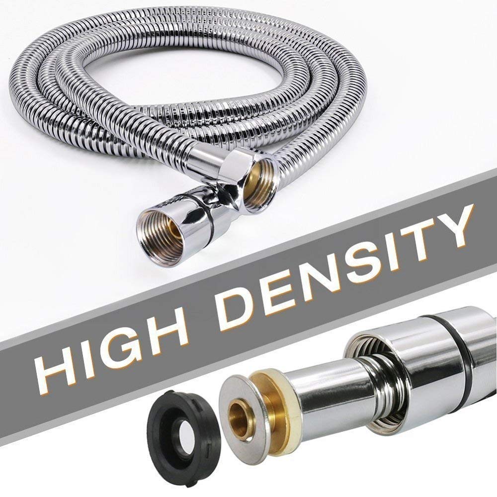 Stainless Steel Double-Buckle Flexible Shower Hose - JAGGER JHF0015 Hand Shower Tube for Bathroom & Toilet Faucet (1.5 Meter, 1 PC) - Durable & Leak-Proof for Relaxing Showers & Easy Cleaning
