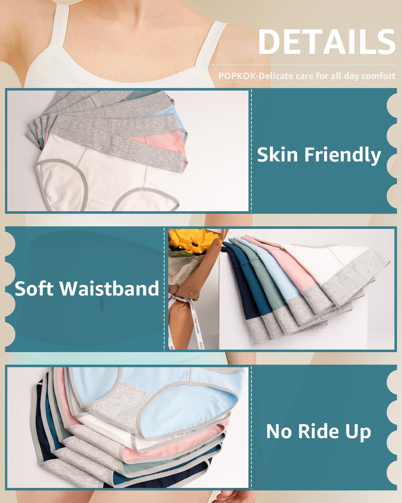 Best 6-Pack Cotton Mid Waist Briefs for Teen Girls - Soft, Comfortable Underwear for School, Sports & Everyday Wear