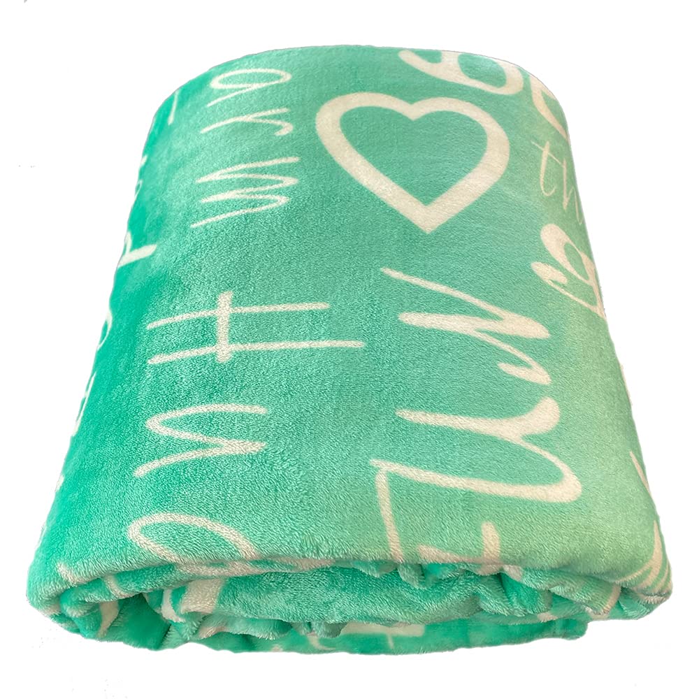 BlankieGram Grandmother Throw Blanket - Soft Cozy Fleece Blanket for Grandma, Women & Family - Perfect Gift for Birthday, Mother's Day & Christmas - Ideal for Couch, Bed & Travel (Teal)