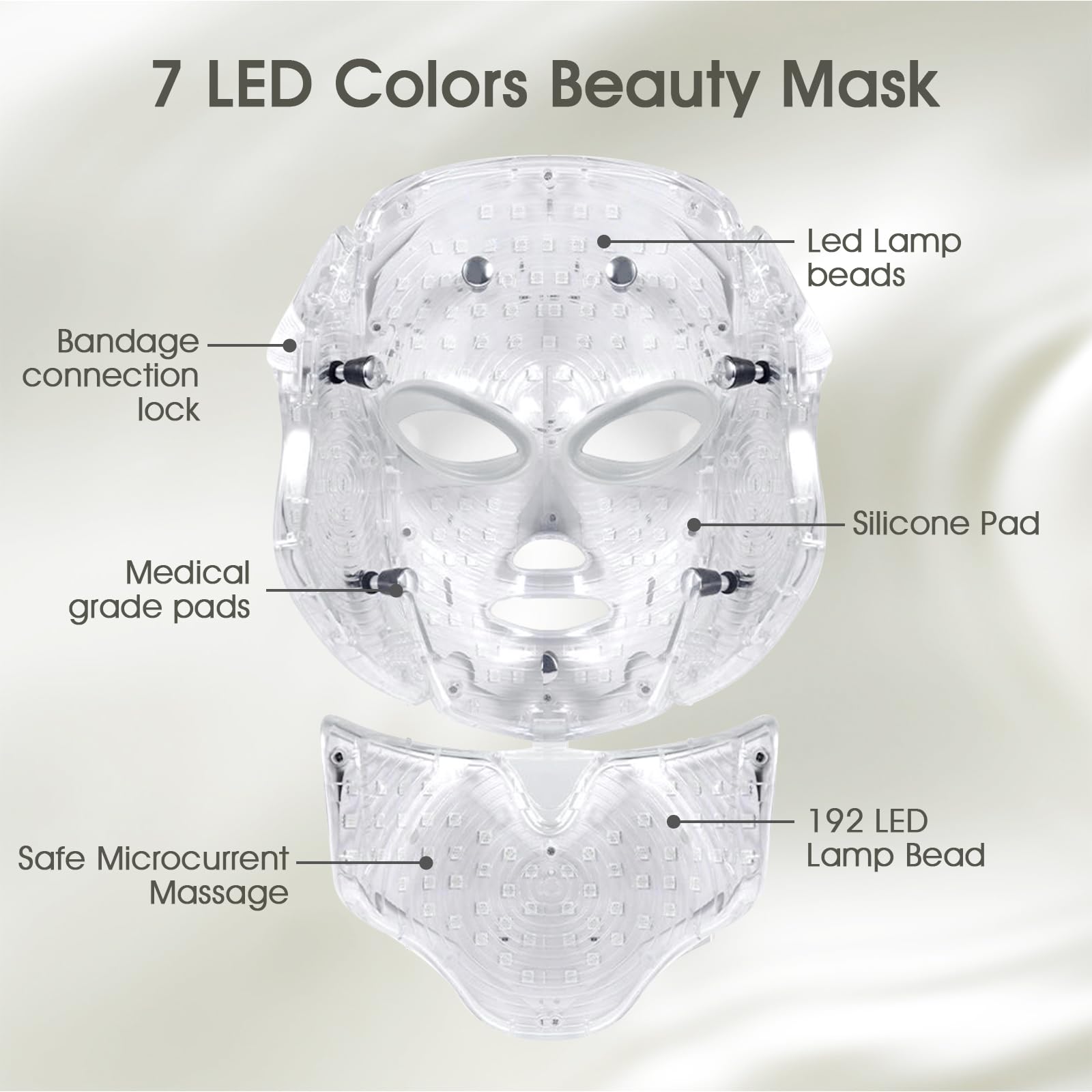 Red Light Therapy Mask for Face - 7 Color LED Light Therapy Facial Mask for Anti-Aging & Skin Rejuvenation | At-Home Skincare Treatment for Wrinkles, Acne & Glowing Skin
