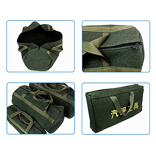 VALINK Heavy Duty Wide Mouth Canvas Tool Bag - Durable Zippered Storage Organizer for Auto Repair Tools, Portable Tool Pouch for Mechanics & DIY Projects - Perfect for Garage, Workshop & On-the-Go Repairs