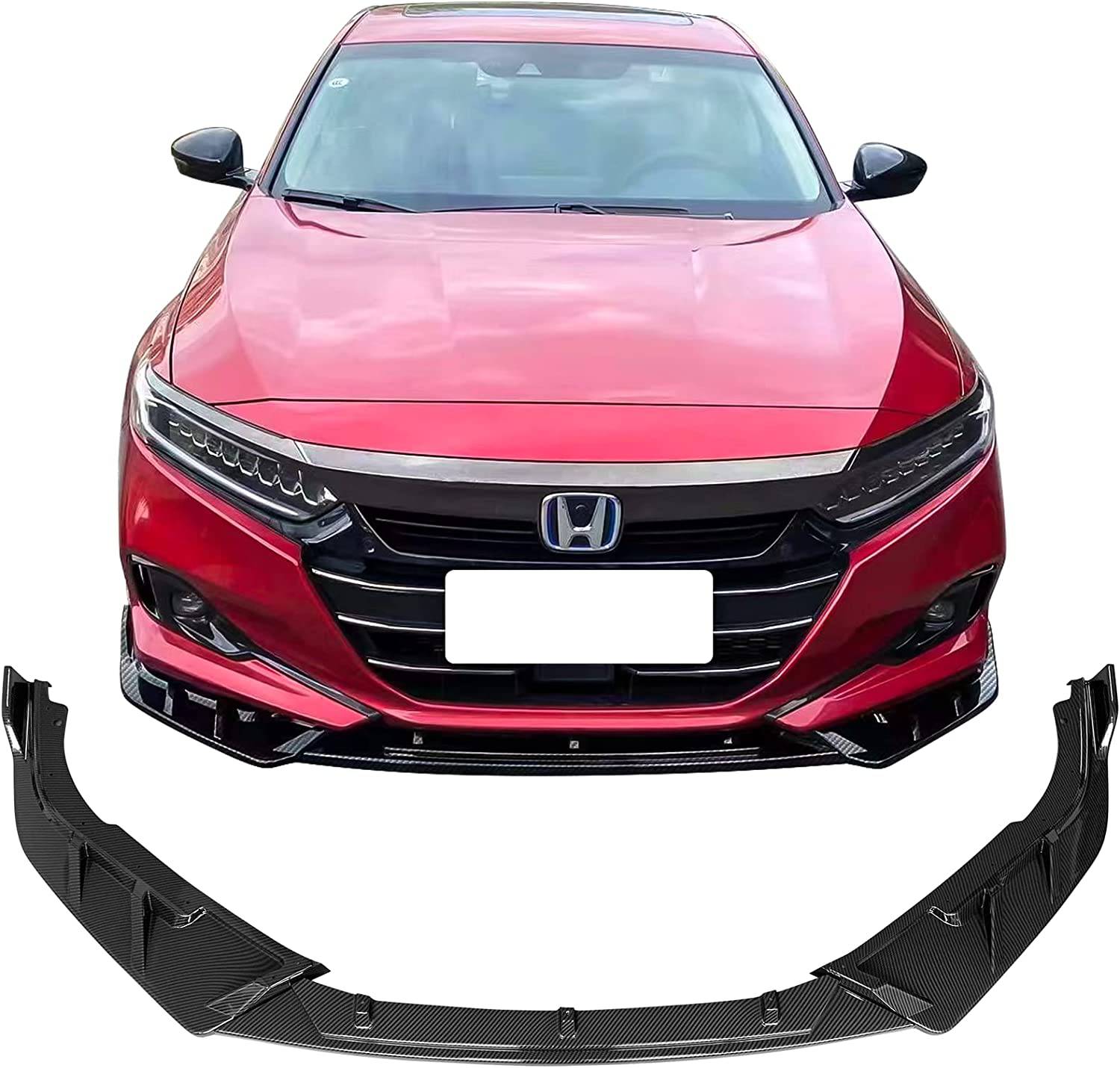 2021-2023 Honda Accord V3 Style Front Bumper Lip Spoiler Kit - 3PCS PP Material Front Splitter for Enhanced Aerodynamics & Sporty Look - Perfect for Car Enthusiasts & Street Racing