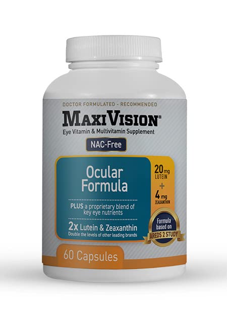 MaxiVision MedOp Ocular Formula - 60 Capsules (2 Bottles) | Eye Health Supplement for Vision Support & Dry Eye Relief | Perfect for Computer Users & Night Driving