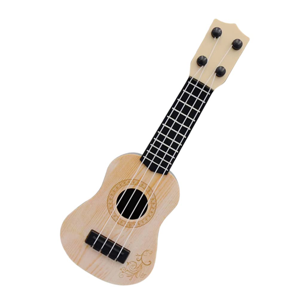 Toddmomy Kids Ukulele Toy - 4-String Plastic Beginner Ukulele Musical Instrument for Toddlers & Children (Beige) - Perfect for Early Music Education & Pretend Play