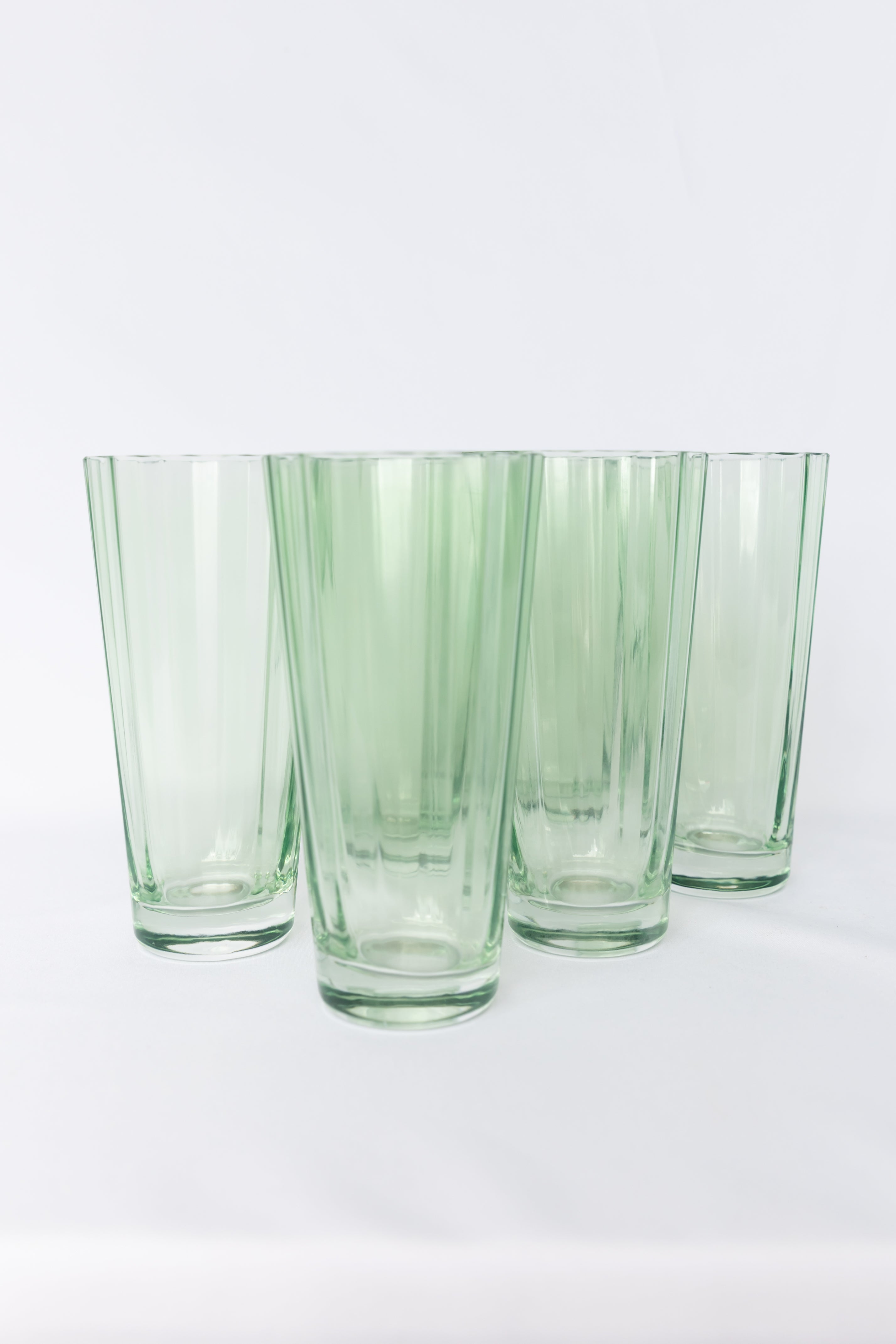 Estelle Colored Sunday Highball Glasses Set of 6 - Mint Green | Elegant Drinking Glasses for Cocktails, Iced Tea & Entertaining | Perfect for Home Bar, Parties & Gifts