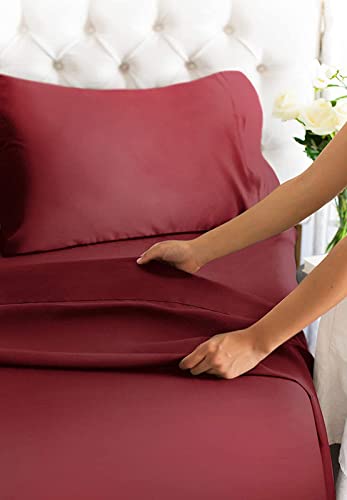 Luxury 6-Piece King Size Bed Sheet Set - 100% Egyptian Cotton, Hotel Quality (1 Flat Sheet, 1 Fitted Sheet with 13