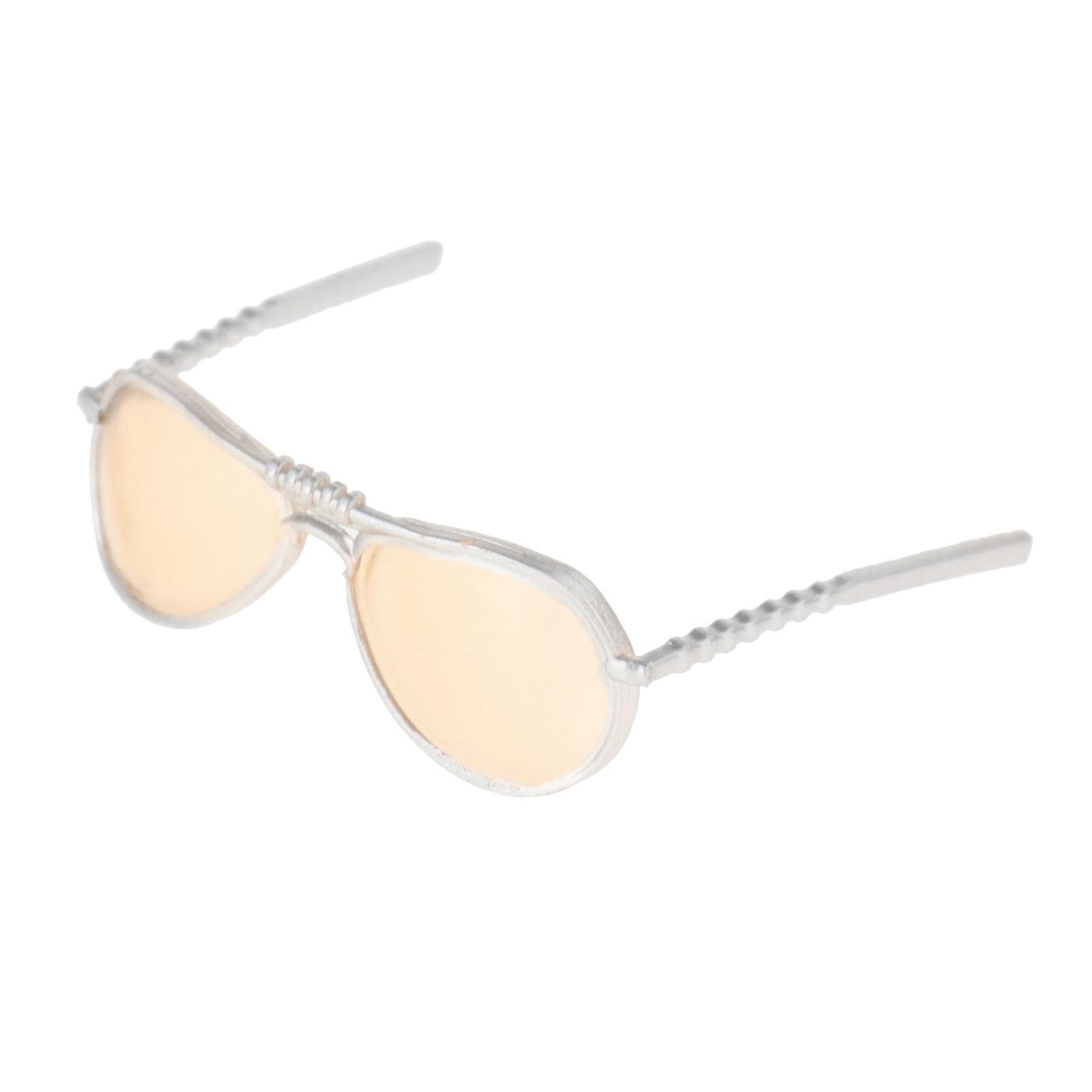 1/6 Scale Sunglasses for Action Figures - Retro Alloy Frame (E03 White) - Perfect for 12