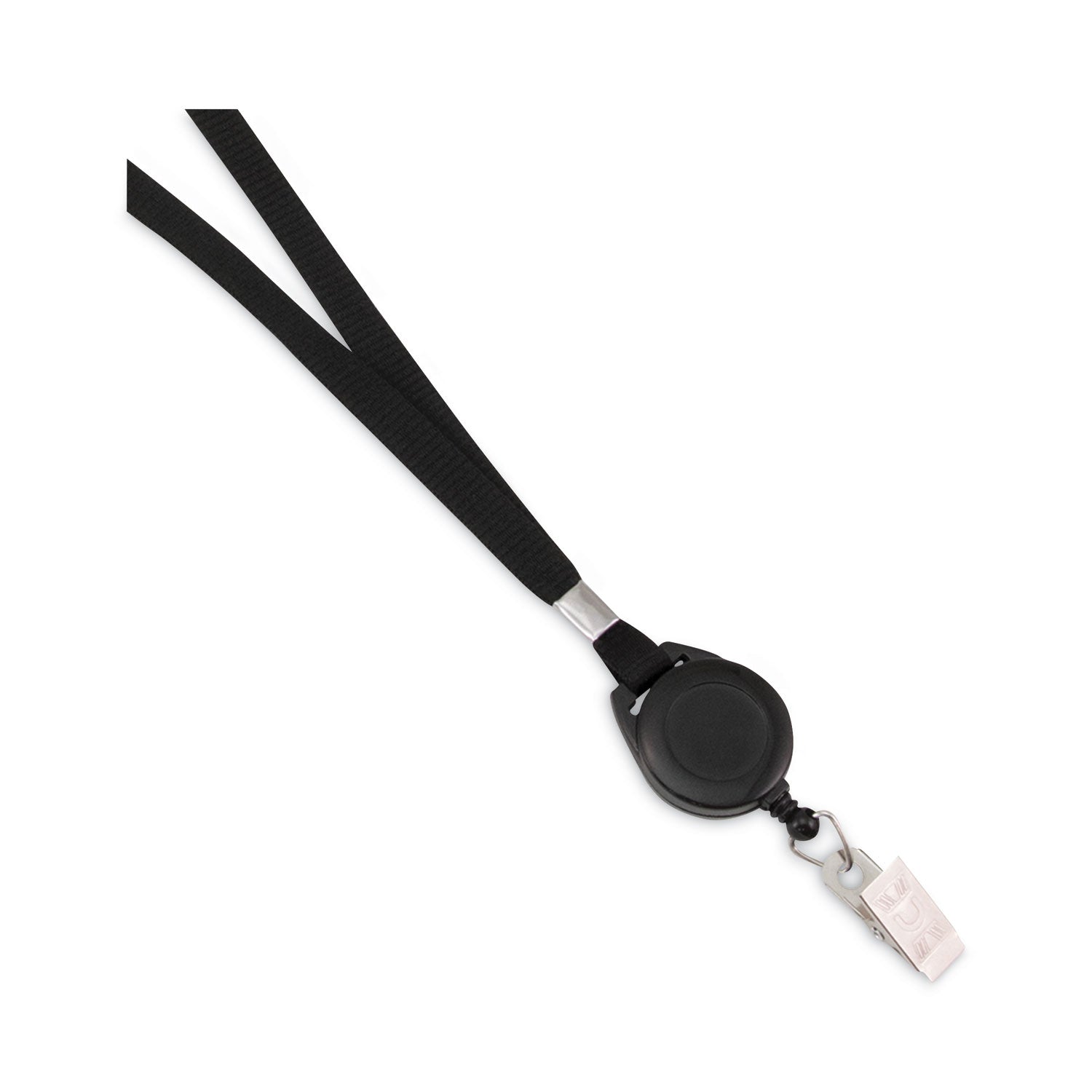 Advantus Retractable ID Badge Reels with Metal Clip - 34 Inch Black Lanyards (12 Pack) - Perfect for Office, School, Events & Security Personnel