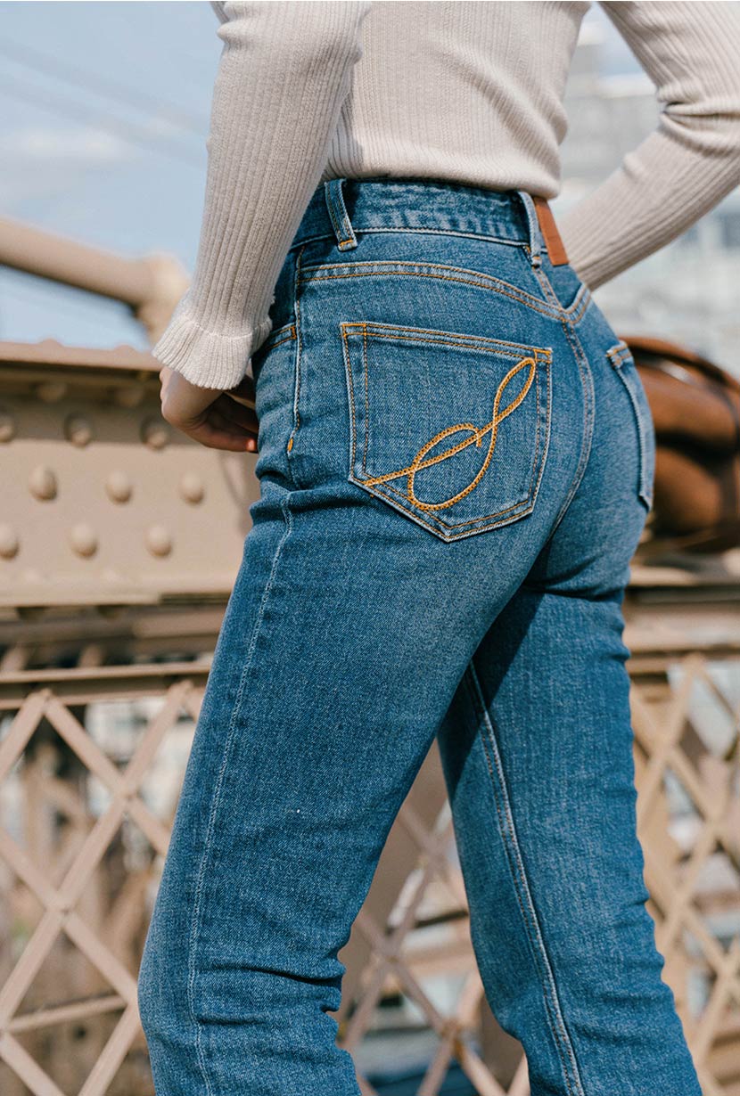 Libby Crop Flare Jeans for Women - High Waisted Stretch Denim Pants - Trendy Vintage Style Jeans for Casual Outfits & Date Night