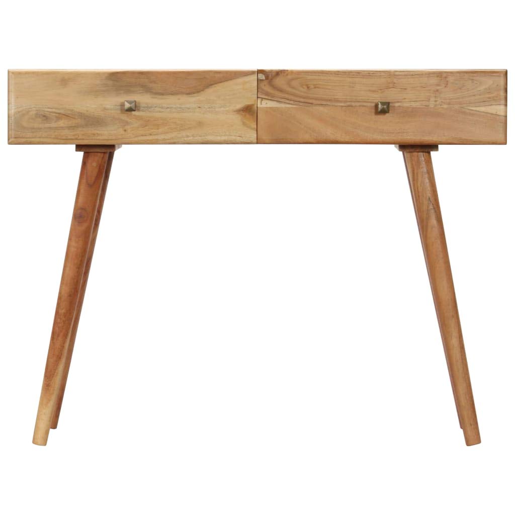 FAMIROSA 39.3x20x29.9 Inch Solid Acacia Wood Computer Desk for Home Office | Study Writing Workstation with Durable Wooden Surface | Perfect for Small Spaces, Apartments & Dorm Rooms