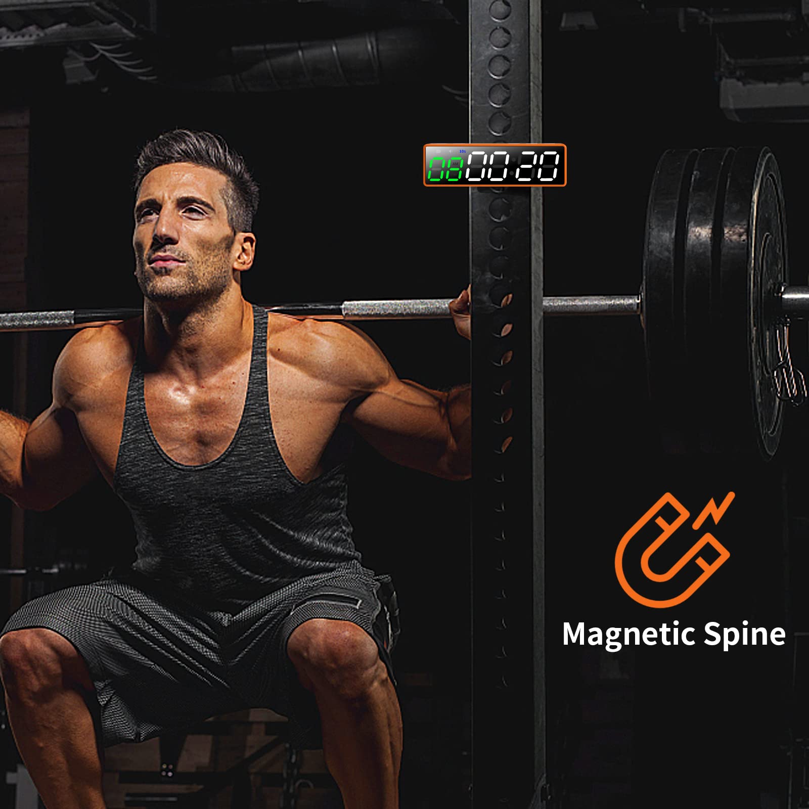 Wireless Mini Sports Timer - Magnetic Portable Fitness Stopwatch for Tabata, EMOM, MMA, Outdoor Workouts & Training Sessions