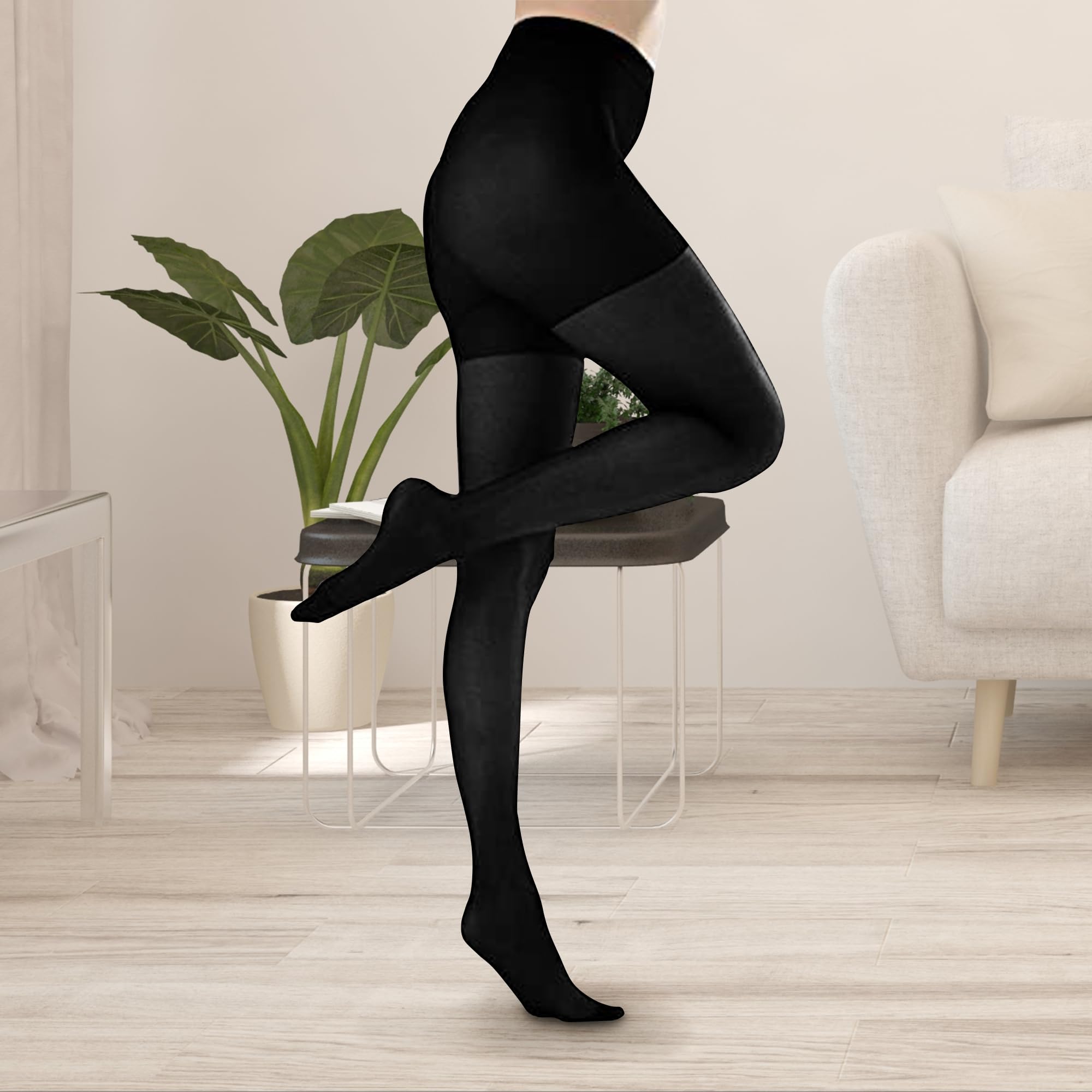 Butterfly Hosiery Women's Plus Size Queen Mild Compression Microfiber Pantyhose - Comfortable & Breathable Tights for Work, Travel & Everyday Wear