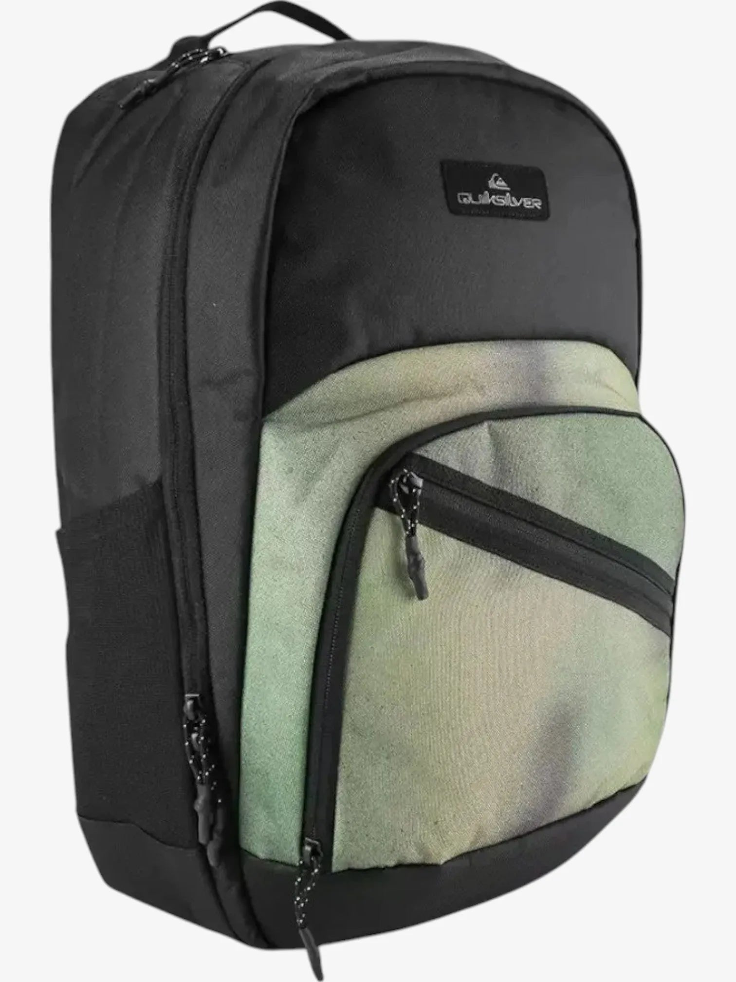 Quiksilver Schoolie Cooler 2.0 Backpack - Black & Green Waterproof Laptop Bag for School, Travel & Outdoor Adventures