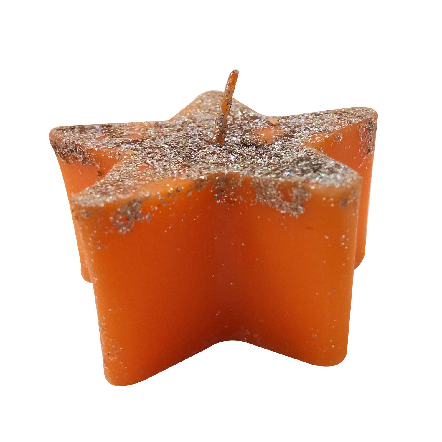 Handmade Star-Shaped Floating Aroma Candles - Pack of 6 (Orange) | Christmas Decor & Gift | Certified Indian Artisan Crafted | Perfect for Holiday Parties, Home Fragrance & Relaxation