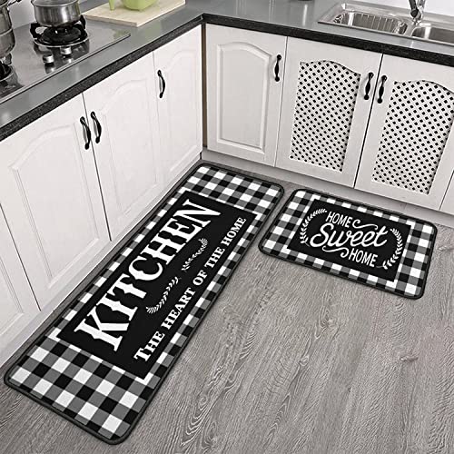 Black and White Kitchen Mat