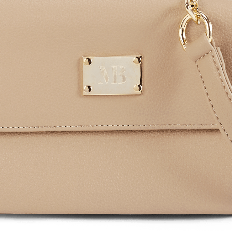 Trudy Vegan Leather Crossbody Clutch Bag for Women - Stylish Beige Purse for Everyday Use, Travel & Date Night