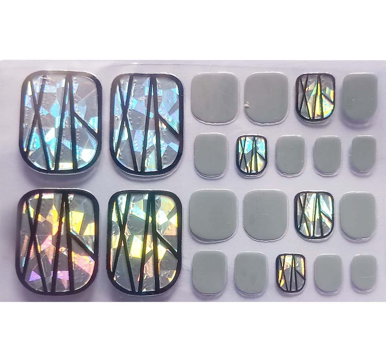 3D Nail Stickers for Women & Girls - Waterproof Glitter Luxury DIY Nail Art Decals - Self-Adhesive Peel Off Fake Nails with 22 Tips (Multicolor) - Perfect for Parties, Weddings, and Special Occasions