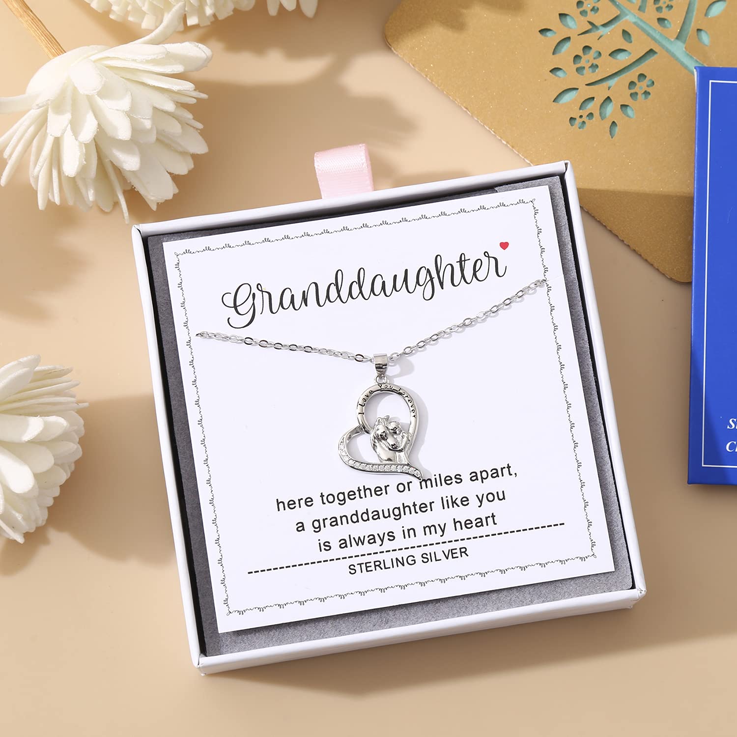 Sterling Silver Horse Pendant Necklace - Elegant Gift for Granddaughter, Birthday Present, Horse Lover Jewelry | Perfect for Special Occasions, Everyday Wear & Horse-Themed Events