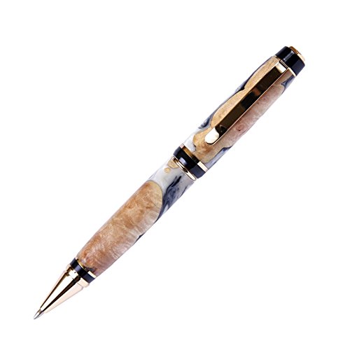 Lanier Pens Cigar Twist Pen - 24kt Gold Plated - Black Pearl Finish - Luxury Writing Instrument for Business Gifts & Executive Office Use
