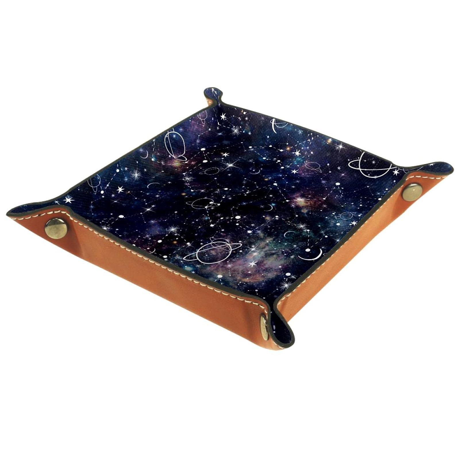 Premium PU Leather Galaxy Starry Night Folding Dice Tray - Durable Dice Rolling Tray for RPG, DND & Tabletop Games | Perfect for Metal Dice, Board Games & Game Nights