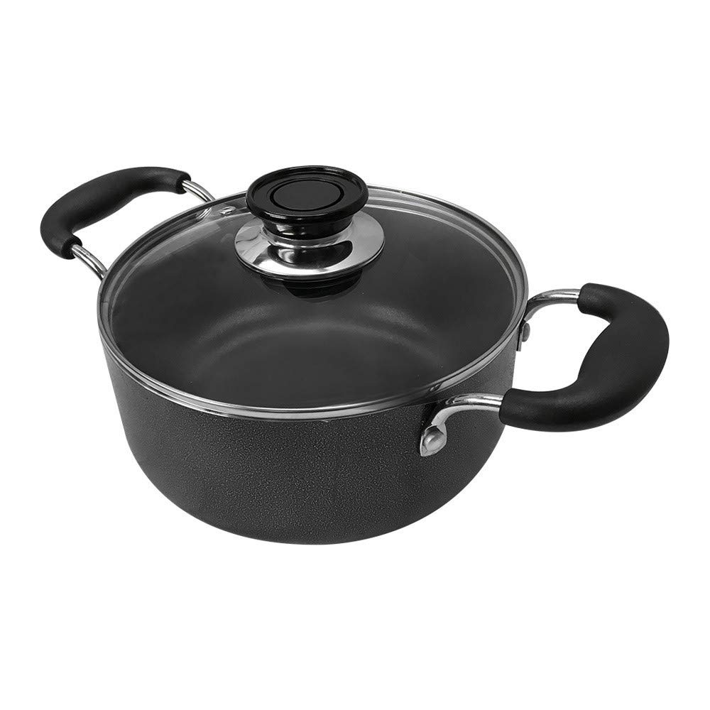 5 Quart Aluminum Dutch Oven with Glass Lid - Premium Cookware for Braising, Stewing & Slow Cooking - Perfect for Soups, Casseroles & Dutch Oven Bread Baking