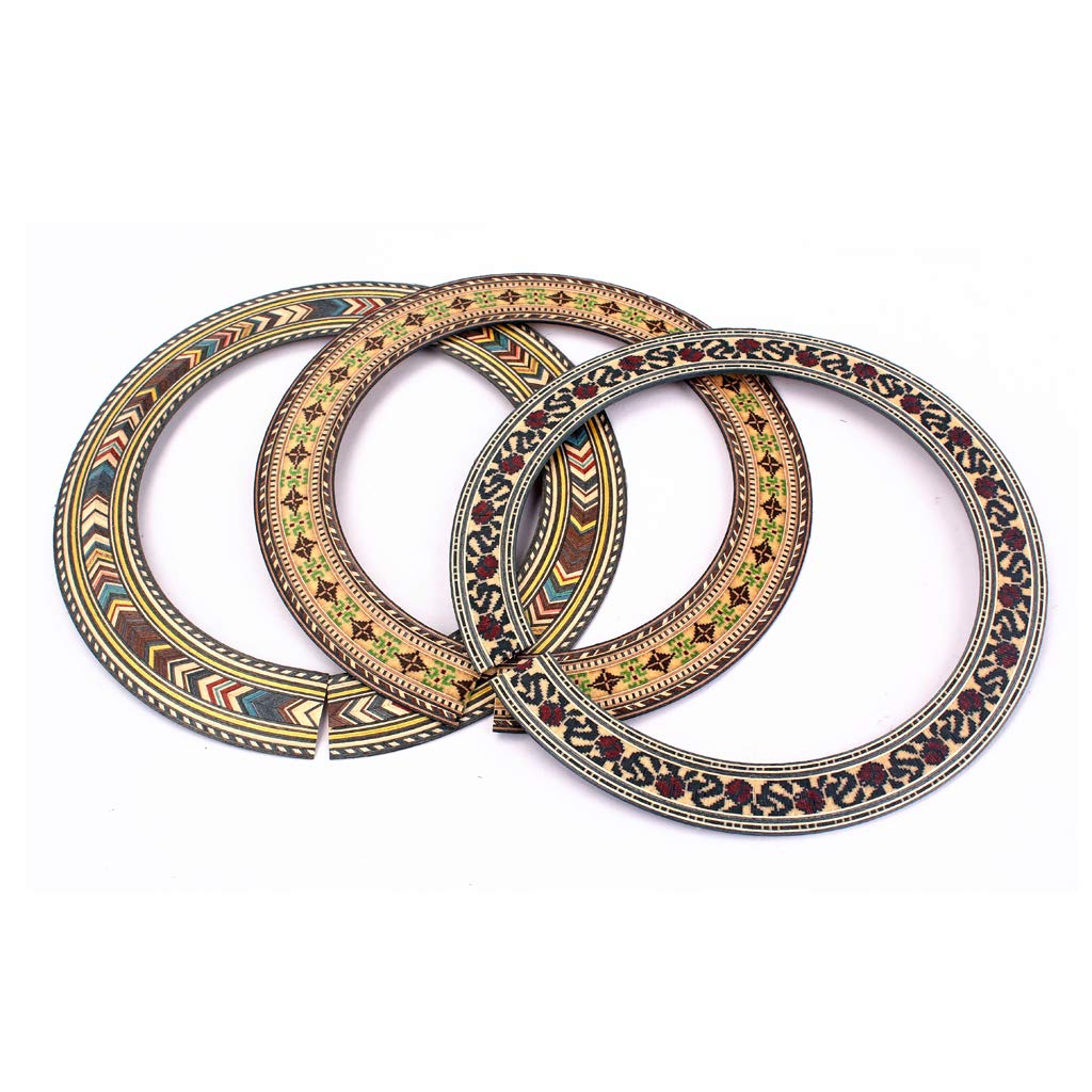 Alnicov 3-Piece Acoustic Guitar Soundhole Rosette Inlay Set - Wooden Sound Hole Decoration for Guitar Upgrade & Repair - Perfect for DIY Guitar Customization & Professional Luthier Work