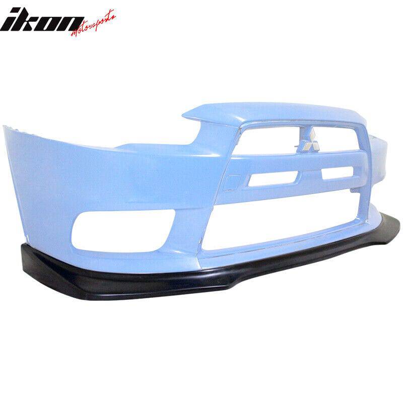 Mitsubishi Evolution EVO X 10 R Style Front Bumper Lip - Unpainted PU for 2009-2015 Models | Enhance Your Car's Aerodynamics & Sporty Look | Perfect for Street Racing & Car Shows