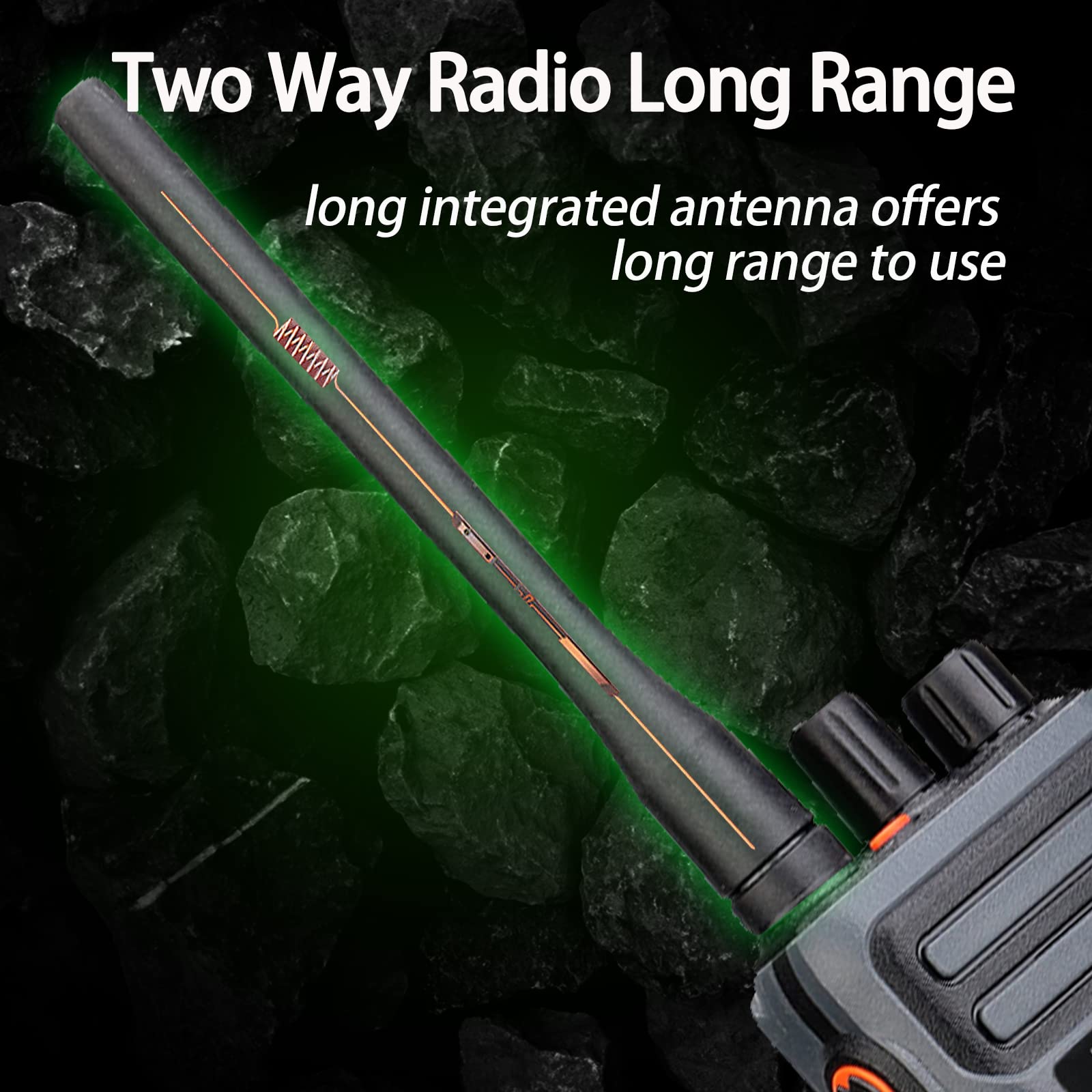 Retevis RB17 4400mAh Long Range Rechargeable Walkie Talkies (10 Pack) - Heavy Duty Two Way Radios with Earpiece, Mic & USB-C Charging - VOX Handsfree, Emergency Alarm - Ideal for School, Construction, Farm & Outdoor Adventures