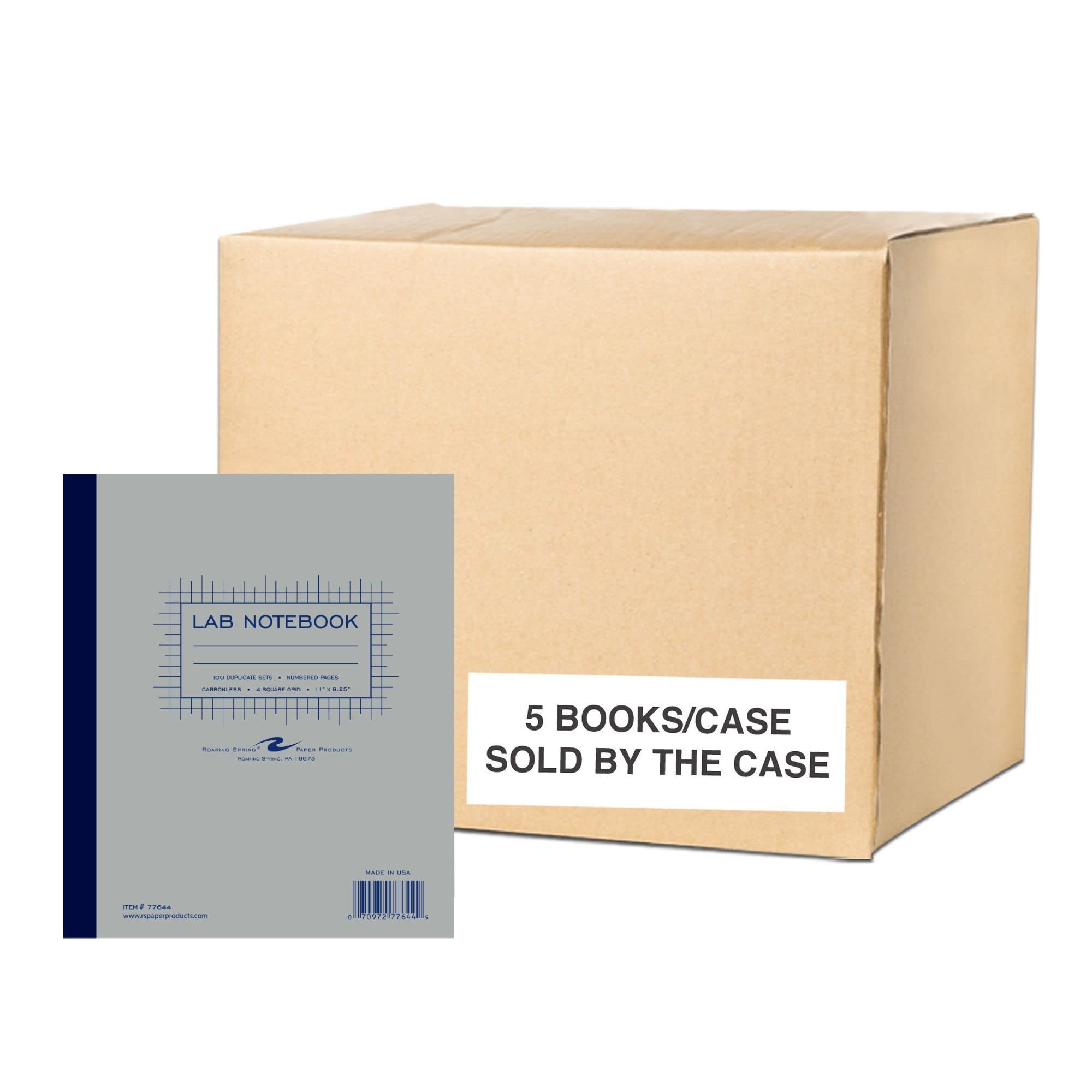 Roaring Spring Carbonless Science Lab Notebook, 5-Pack - 4x4 Graph Ruled Pages, 100 Numbered Sets, 11